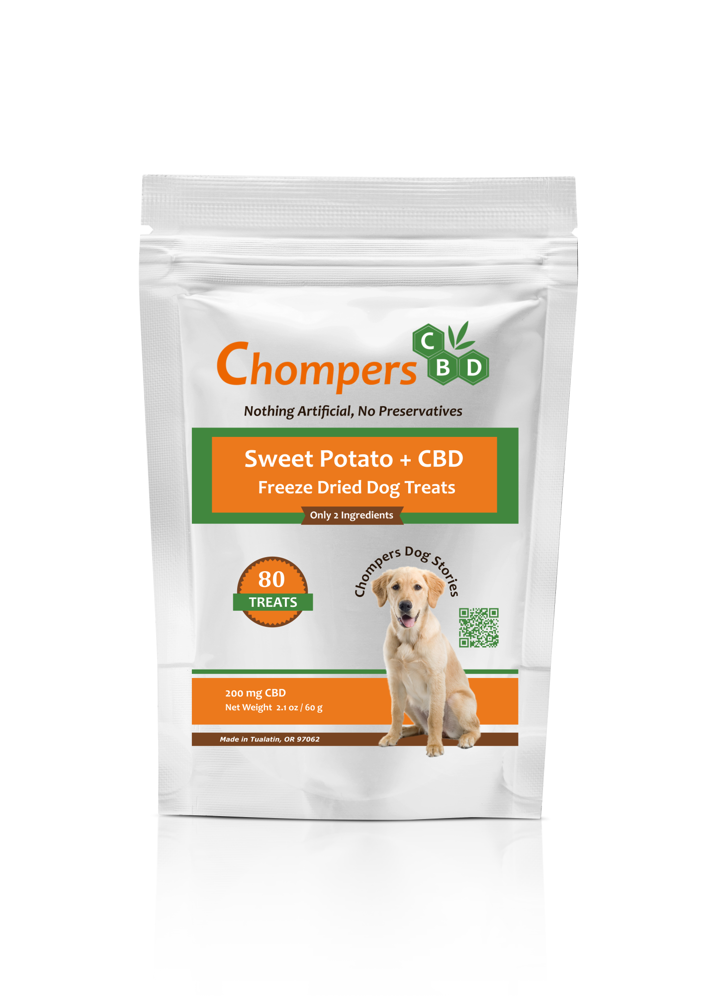 Sweet potato and CBD dog treats.